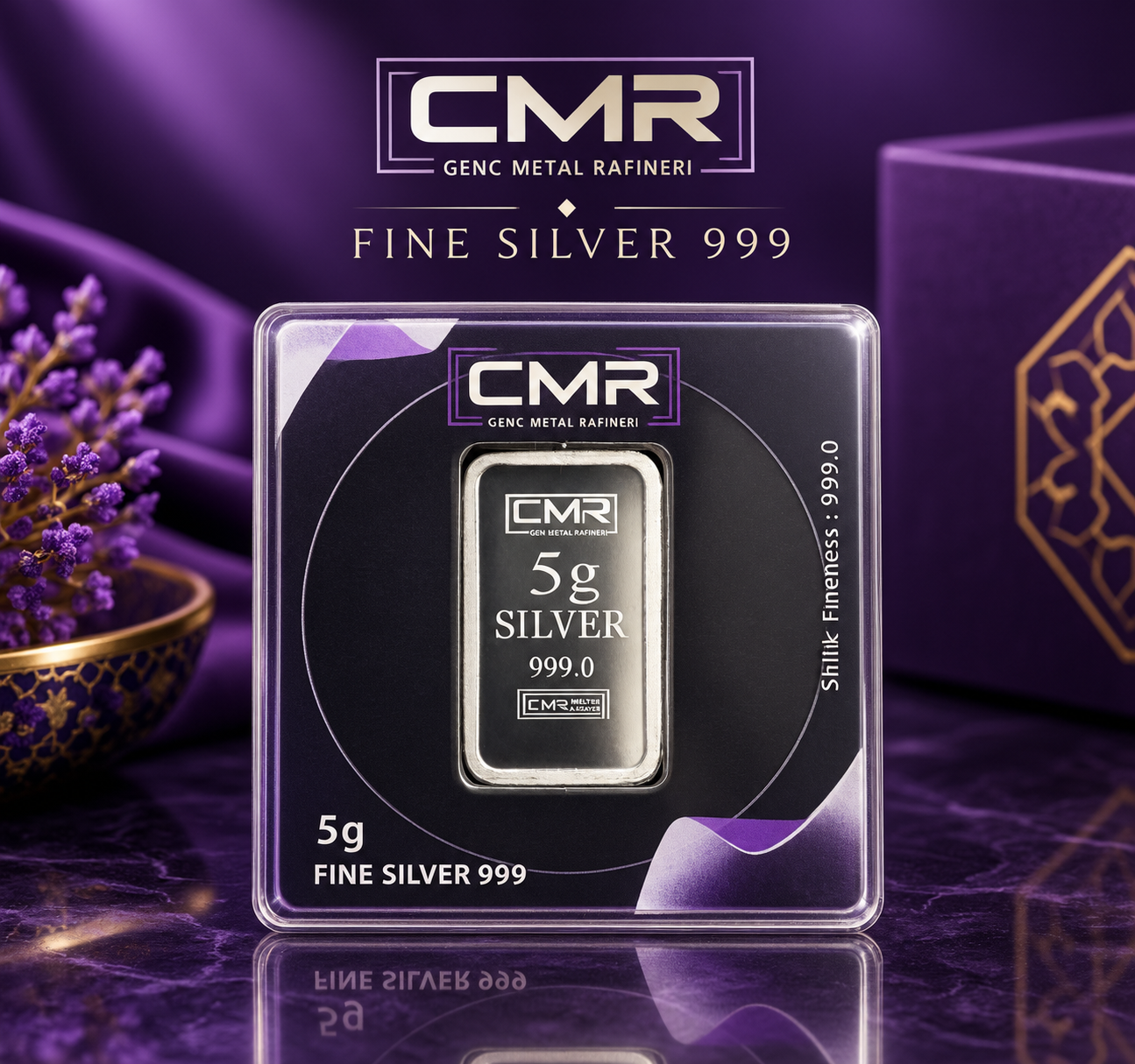 شمش نقره ۵ گرمی برند cmr